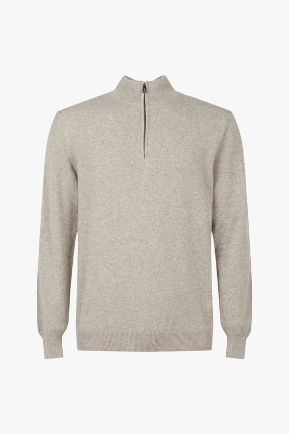 Beige Alashan Cashmere Half Zip