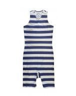 Women's White/Blue Striped Swimsuit