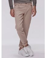 Beige Tapered 5-pocket Trousers