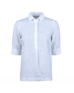 Stella White Pop-Over Linen Shirt