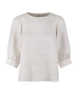 Carmen Beige Linen Blouse