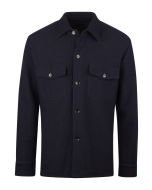 Navy Overshirt in Felted Wool