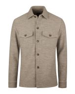 Stenströms herr beige overshirt i 100 % filtad kokt ull med rak passform, två bröstfickor med lock och knappar.