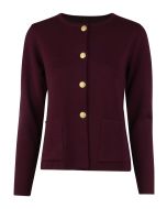 Stina Dark Red Merino Cardigan