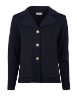 Dea Navy Merino Wool Cardigan