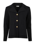 Dea Black Merino Wool Cardigan