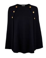 Svart merinoull poncho