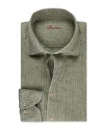 Green Slim Linen Shirt