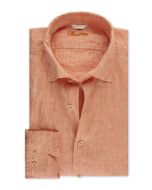 Orange Slim Linen Shirt