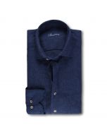 Navy Blue Linen Shirt