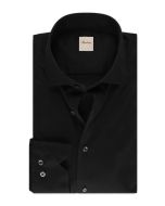 Slimline Svart Bomull Jerseyskjorta
