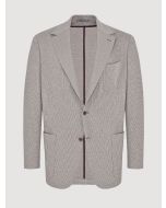 Beige Checkered Cotton Blazer
