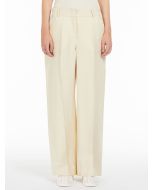 Light Beige Wide-fit Linen Pants