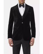 Black Pinstriped Frampton Tuxedo Blazer