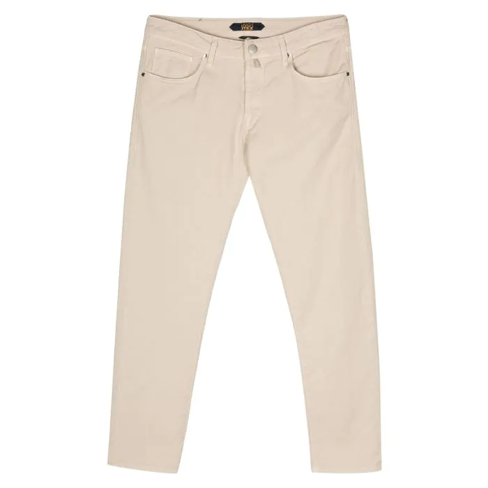 Beige Slim-fit Linen Mix Pants - Incotex