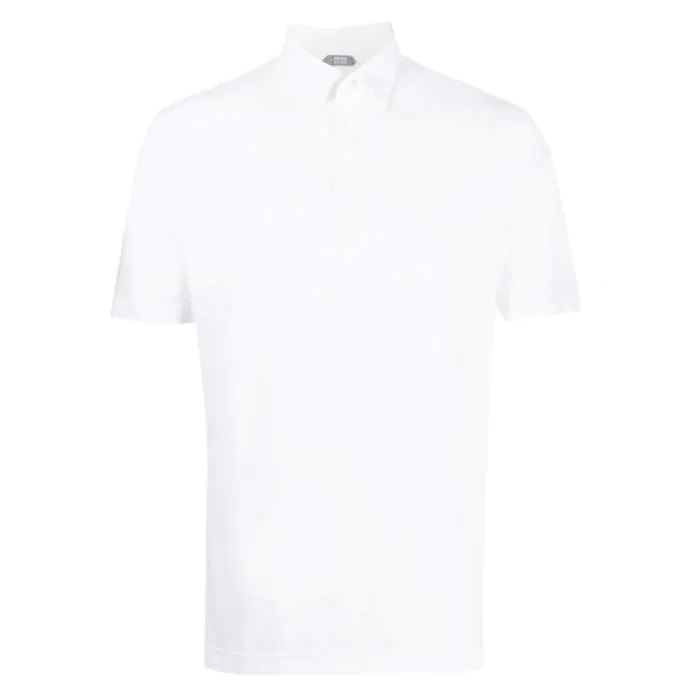 White Ice Cotton Polo Shirt Zanone Stenstromsstore