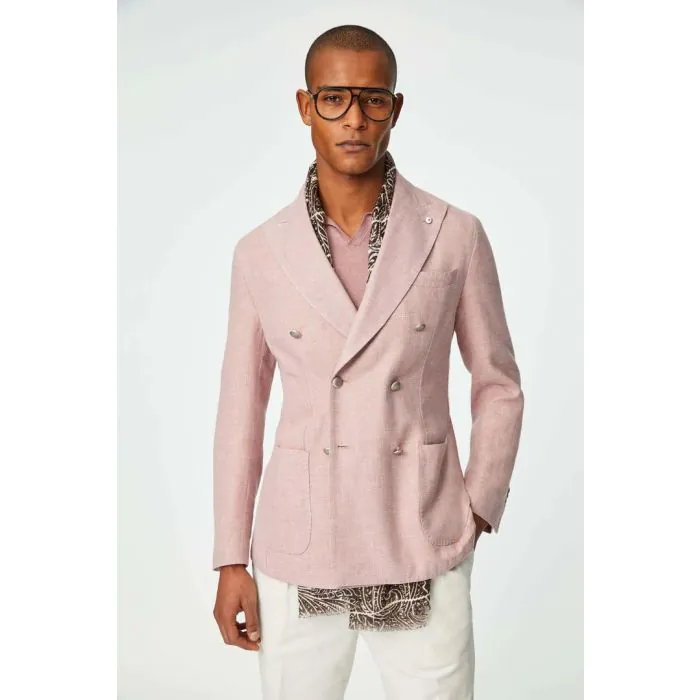 Pink double breasted blazer mens cheap