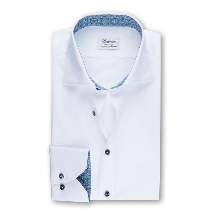 White shirt Blue Medallion contrast From Stentröms | Stenstromsstore.com