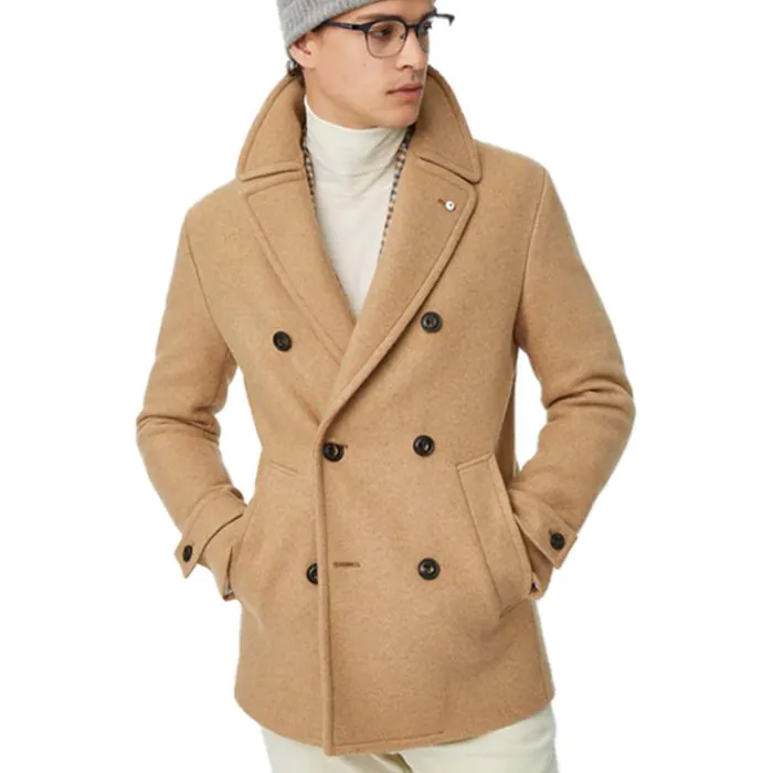 Tan mens peacoat sale