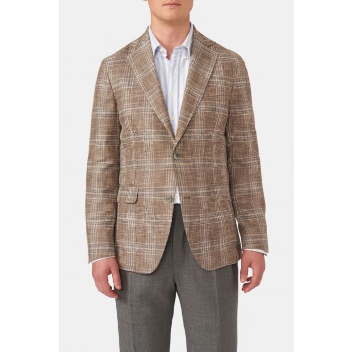 Beige sales plaid blazer