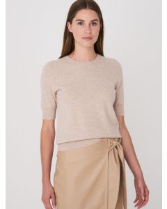 Sand Short Sleeve Cashmere Sweater