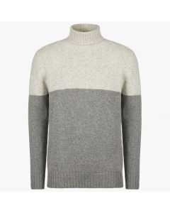 Grey Cashmere Roll Neck Sweater /w Contrast
