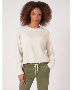 Cropped Cashmere Raglan Sweater