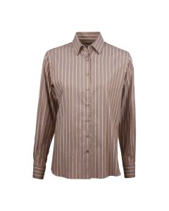 Brun randig oversize skjorta.