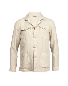 Beige Linen Overshirt