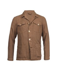 Brown Linen Overshirt