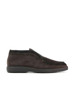 Dark Brown Suede High Loafers