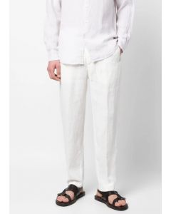 Offwhite Tapered Linen Pants