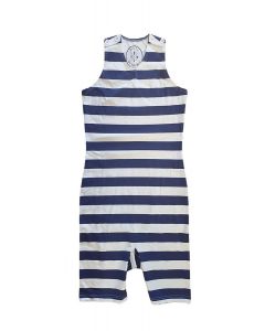 White / Blue Striped Swimsuit