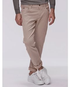 Beige Tapered 5-pocket Trousers