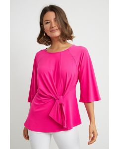Pink Jersey Tie Front Top