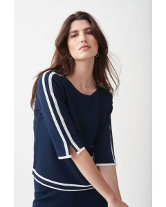 Navy Rhinestone Knit Top