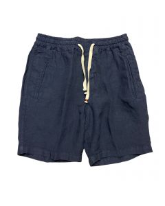 Navy Linen Drawstring Shorts