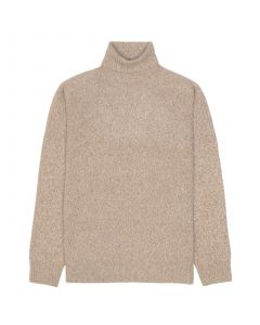 Beige Wool Cashmere Turtleneck