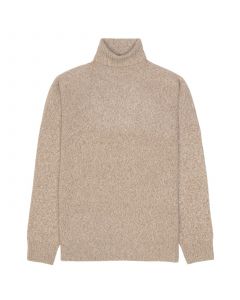 Beige Wool Cashmere Turtleneck