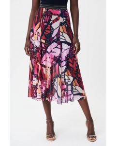 Printed Mesh A-Line Skirt