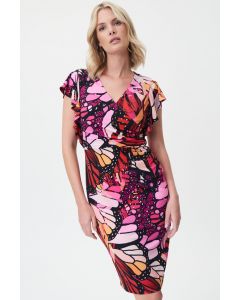 Patterned Butterfly Sleeve Dress