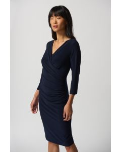 Midnight Fine Knit Wrap Dress