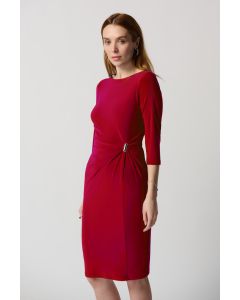 Red Silk Sheath Dress