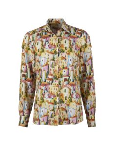 Sofie Yellow Patterned Linen Shirt