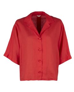 Ellie Red Linen Shirt