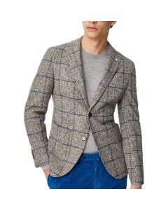 Gray Checkerd Jersey Blazer
