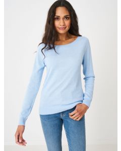 Light Blue Cotton Blend Pullover
