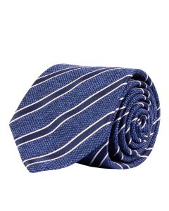 Navy Melange Striped Tie