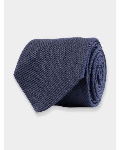 Marinblå slips med bouclé väv.