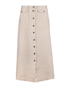 Heidi Beige Linen Cargo Skirt